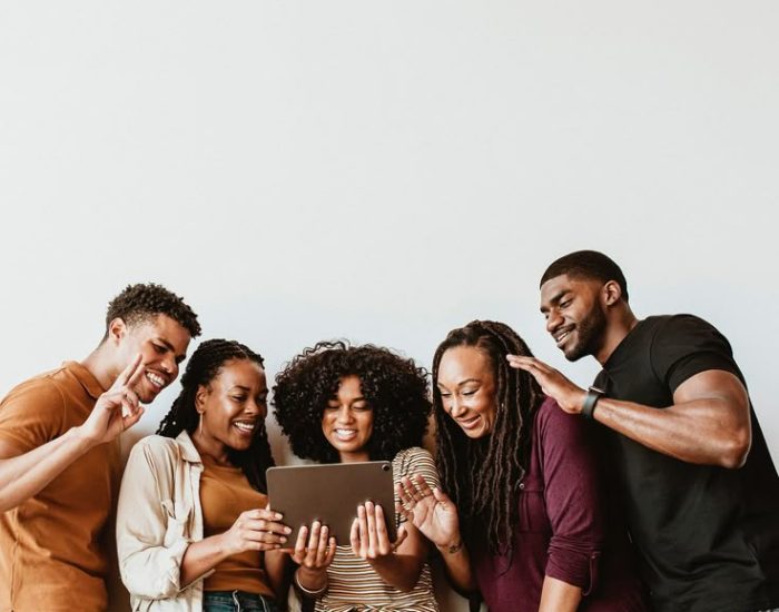 Download premium image of Black people having a video call via a digital tablet by McKinsey about people, men, mobile phone, video call, and instagram 2027808